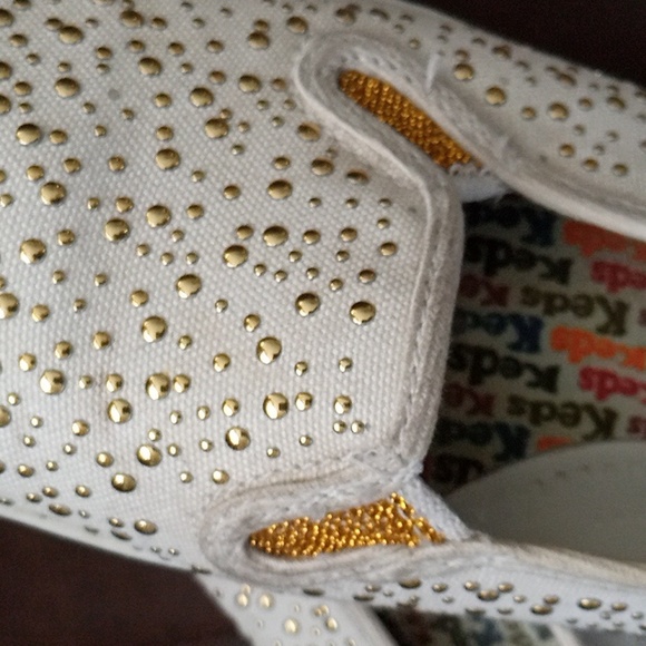 Keds Off-White And Gold Ballet Flats Size 7 - Picture 8 of 8